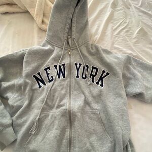 Gray zip up hoodie